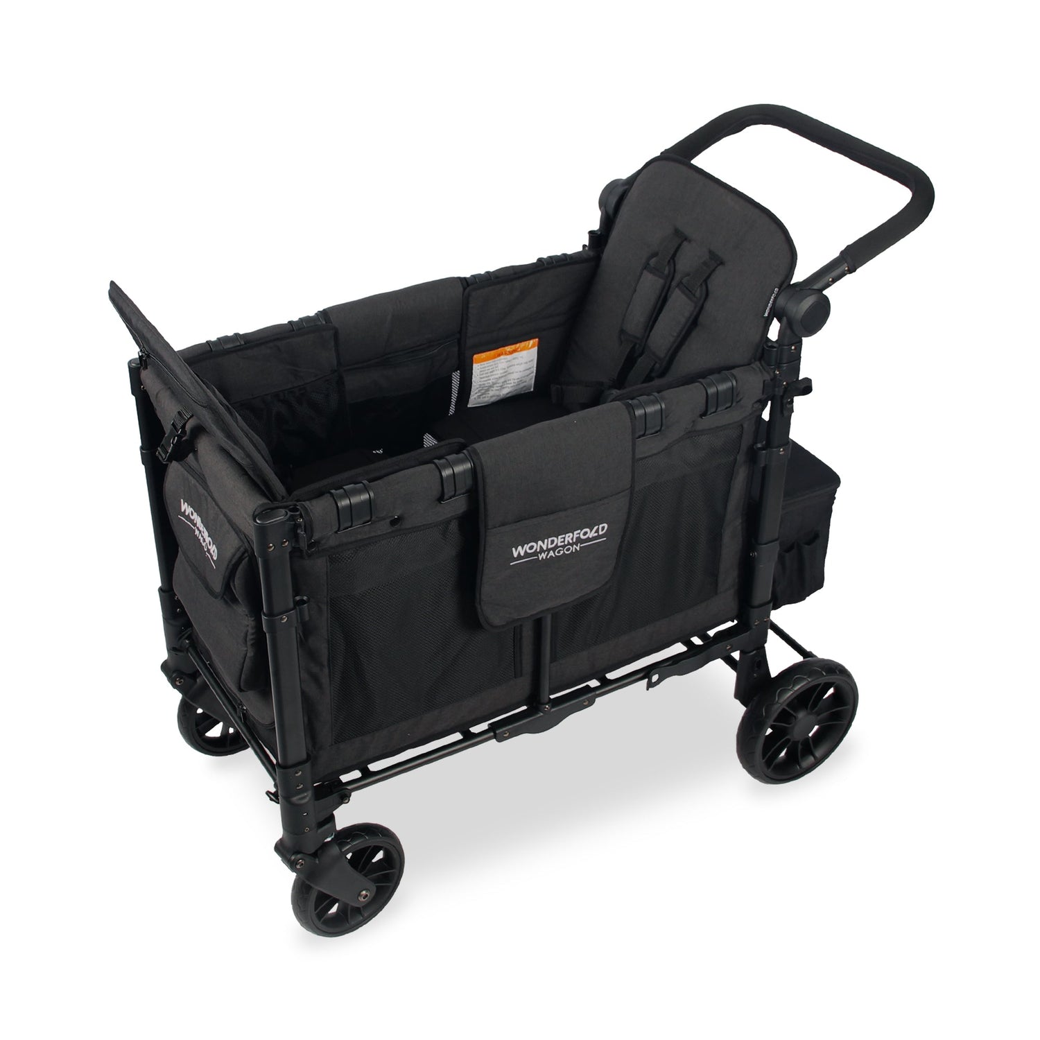 W2 Elite Double Stroller Wagon (2 Seater) - Studio Image - Black - Top View