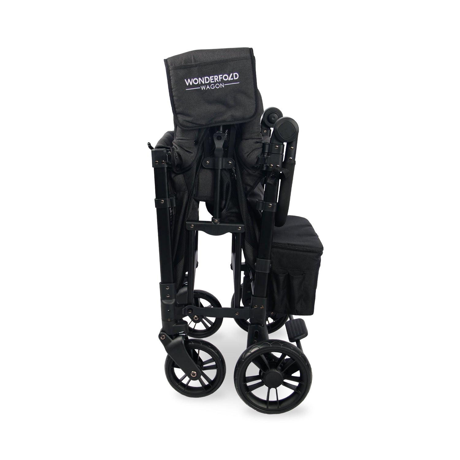 W2 Elite Double Stroller Wagon (2 Seater) - Studio Image - Black - Folded