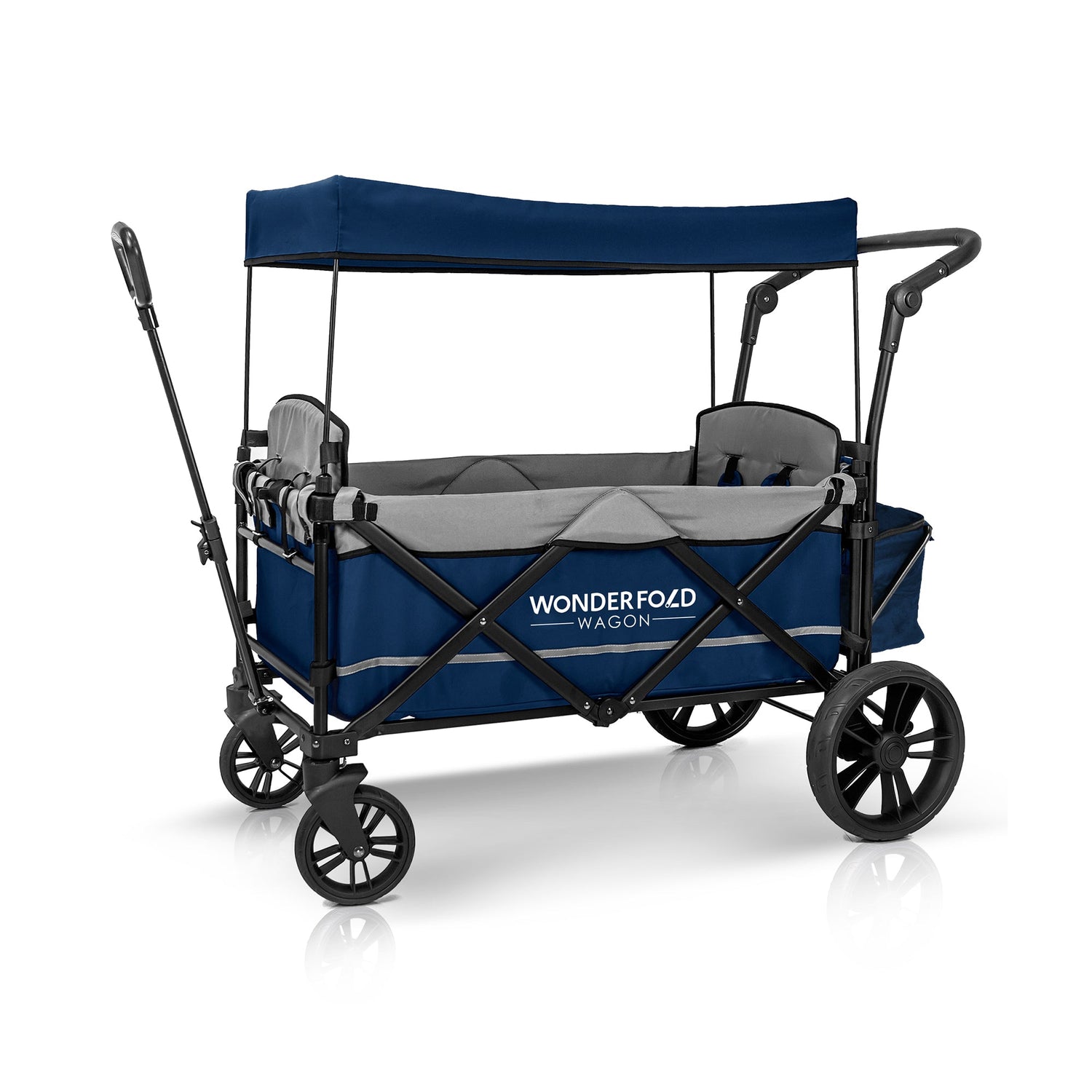 X2 Push + Pull Double Stroller Wagon (2 Seater) - Studio Image - Navy Blue