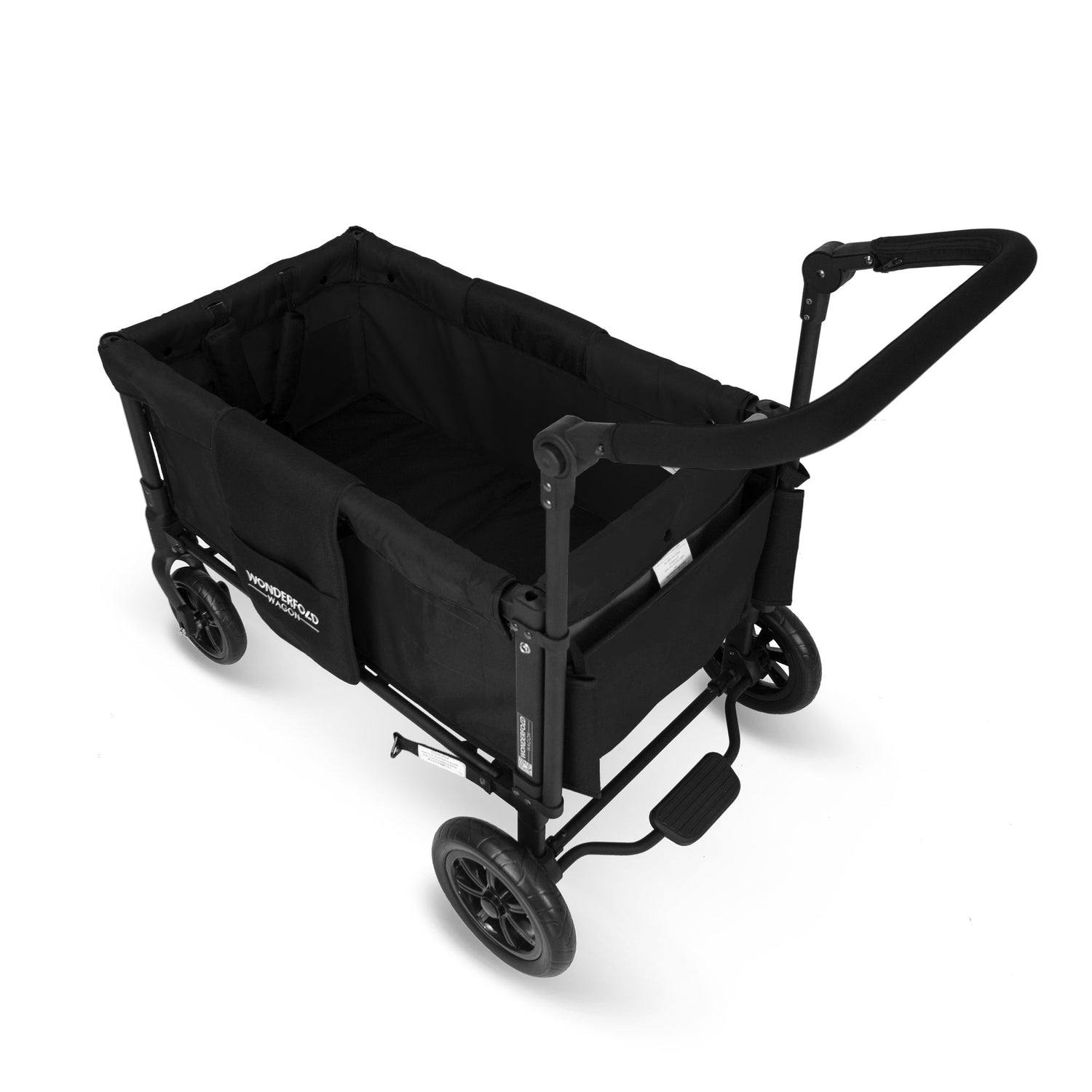 W1 Original Double Stroller Wagon (2 Seater) - Studio Image - Black - Top Down