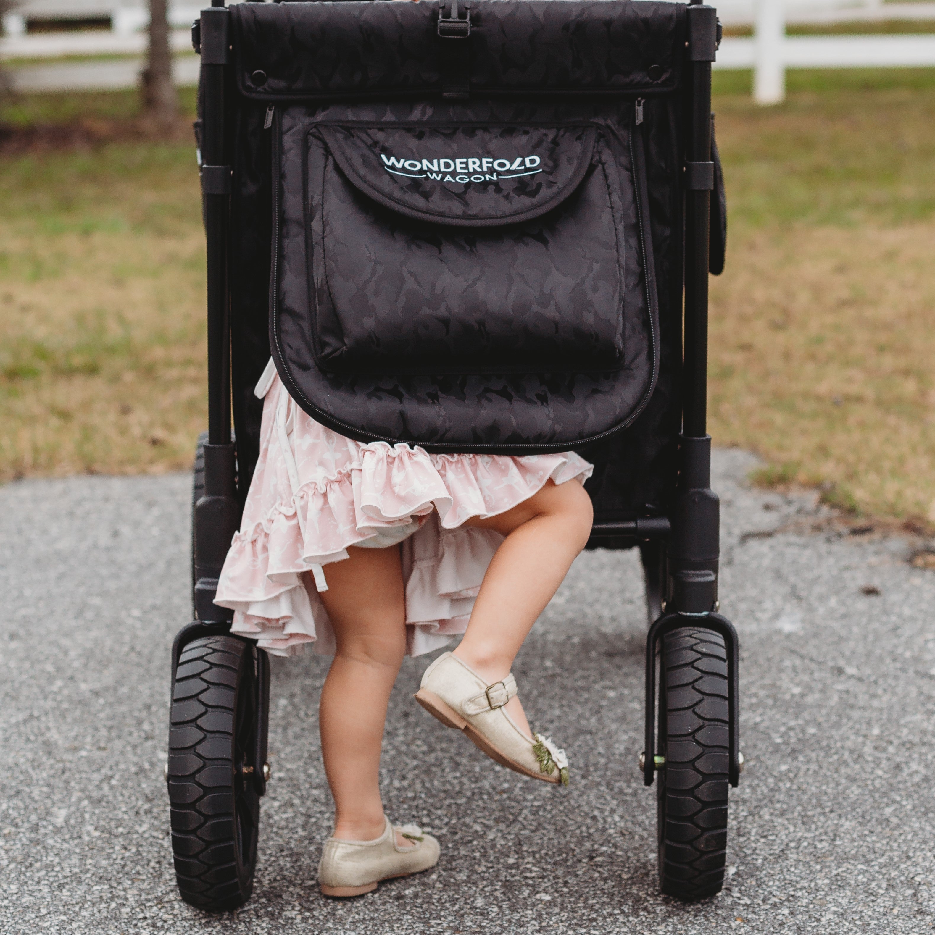 W2 Luxe Double Stroller Wagon (2 Seater) - Lifestyle Image - Back Zipper