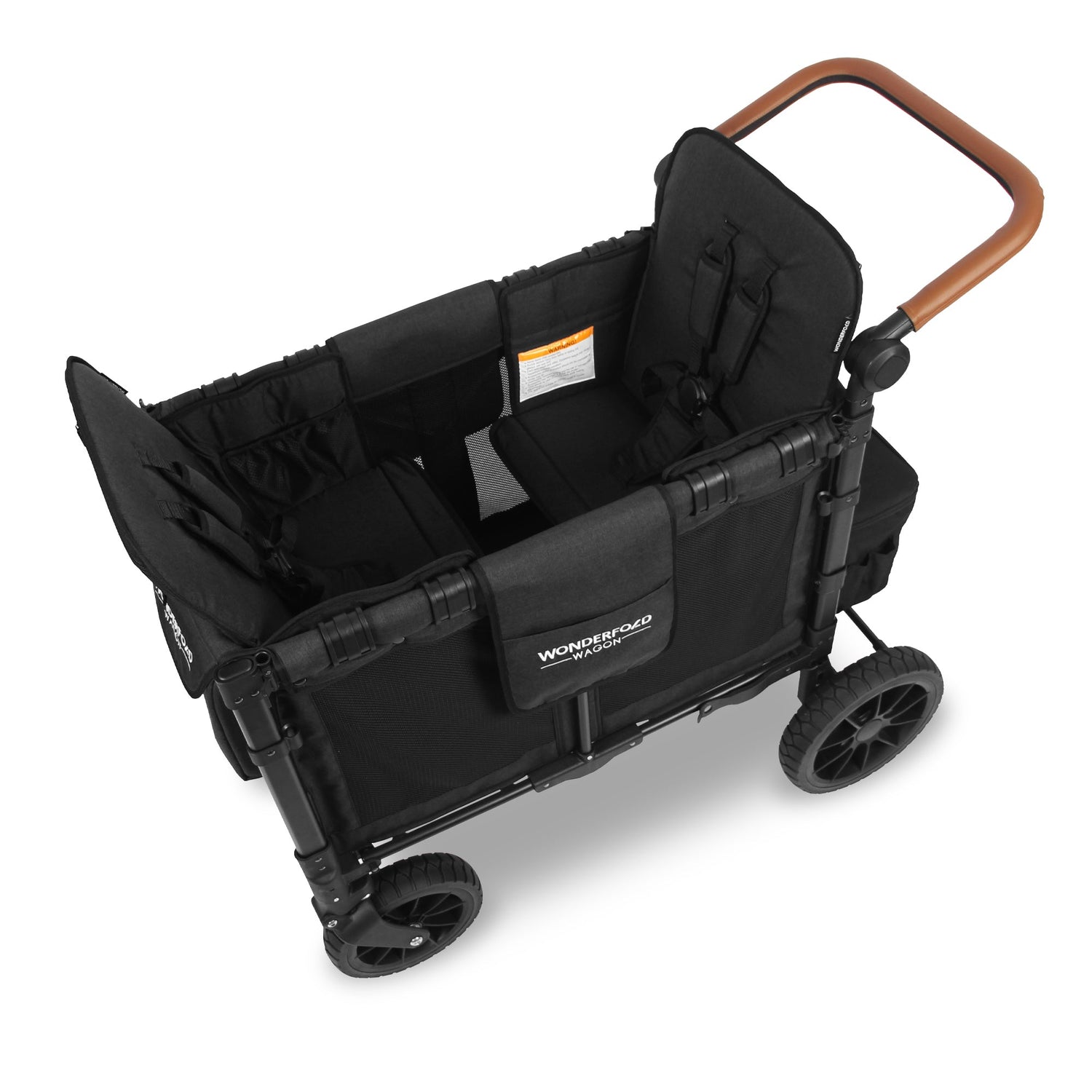 W2 Luxe Double Stroller Wagon (2 Seater) - Studio Image - Charcoal Black - Top Down