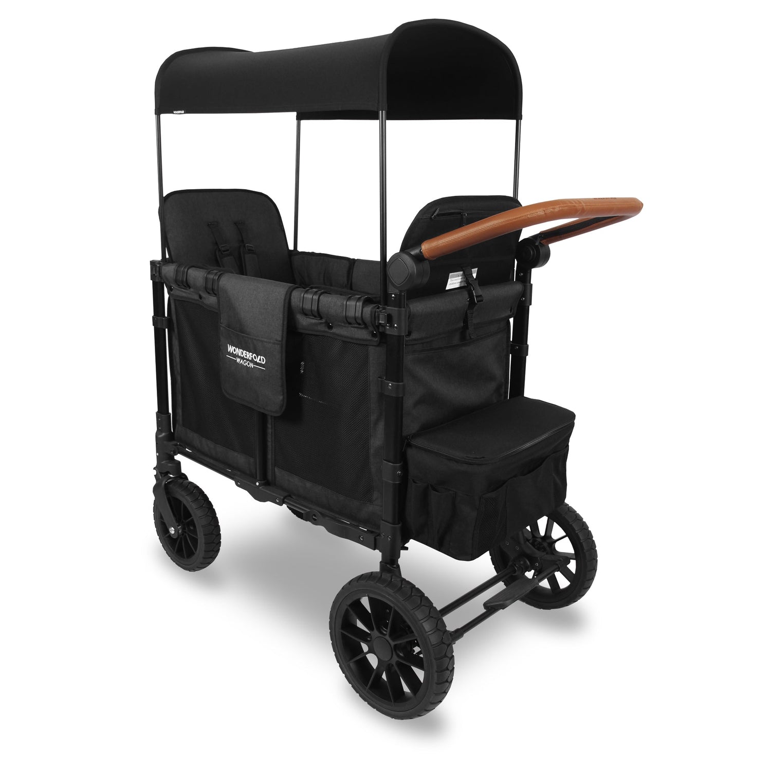 W2 Luxe Double Stroller Wagon (2 Seater) - Studio Image - Charcoal Black