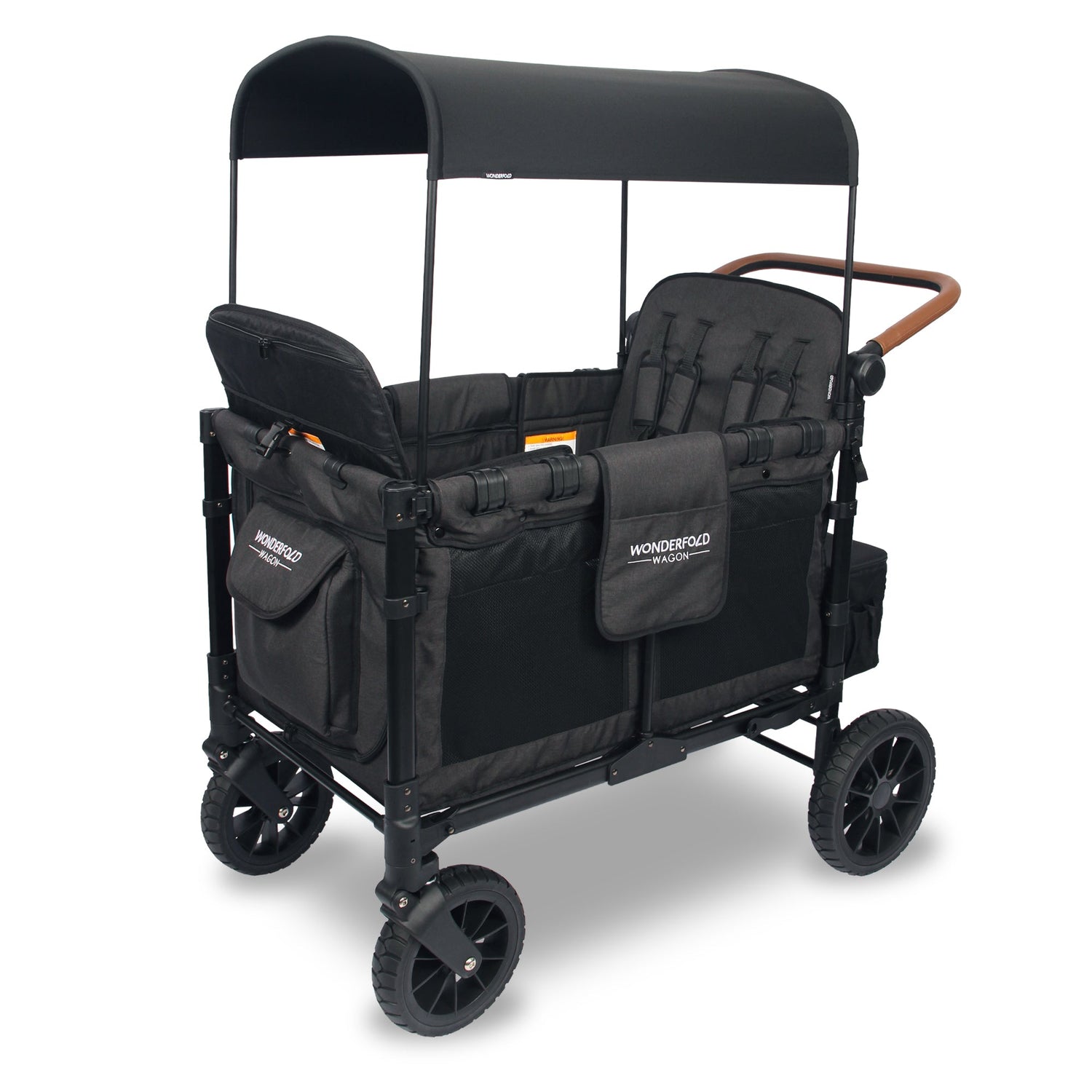 W4 Luxe Quad Stroller Wagon (4 Seater) - Studio Image - Black