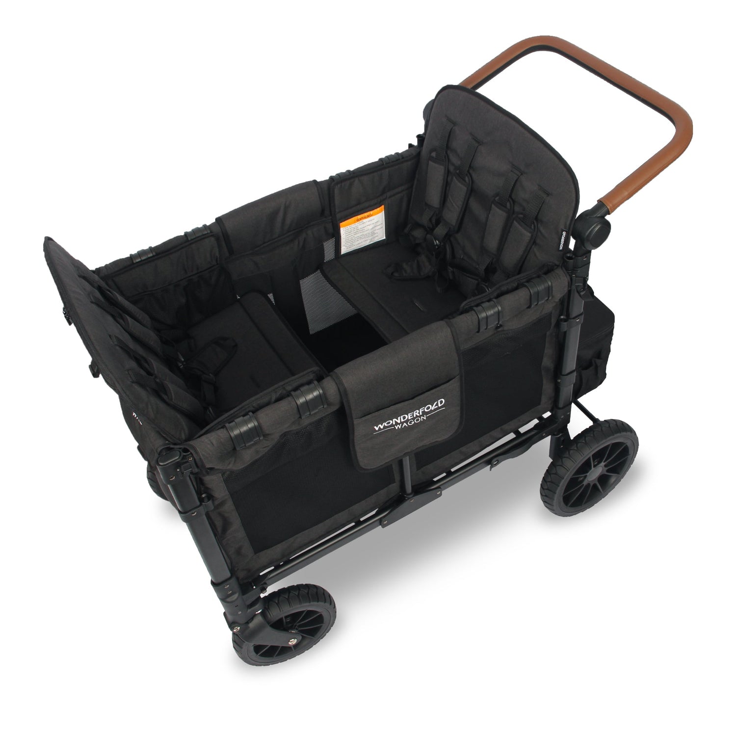 W4 Luxe Quad Stroller Wagon (4 Seater) - Studio Image - Black - Top View