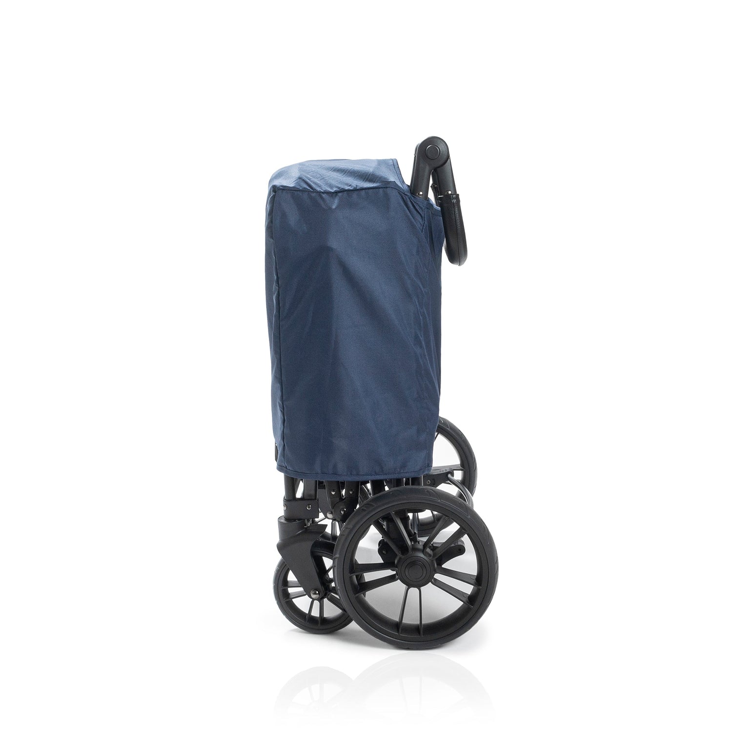 X2 Push + Pull Double Stroller Wagon (2 Seater) - Studio Image - Blue - Folded - Covered