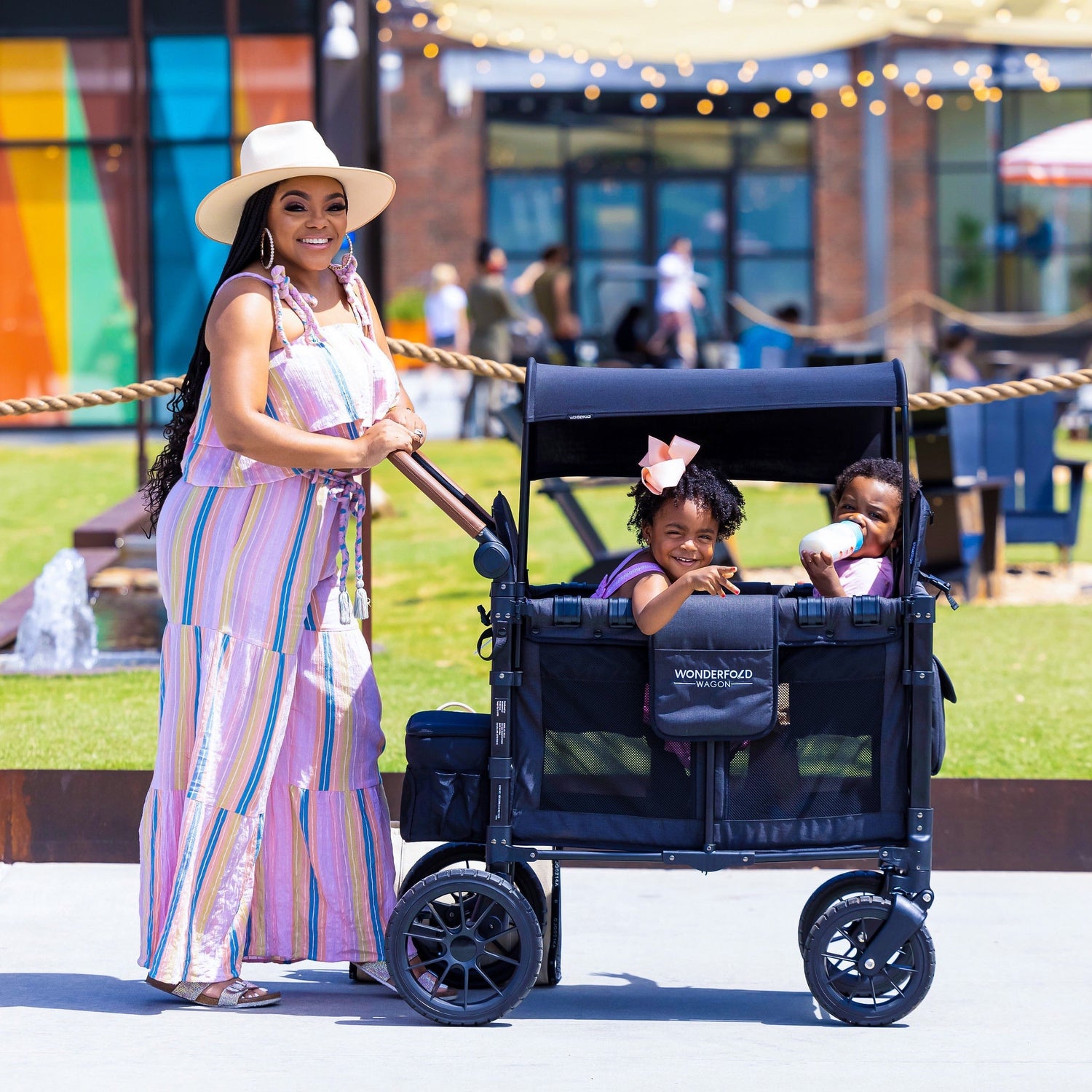 W2 Luxe Double Stroller Wagon (2 Seater) - Lifestyle Image