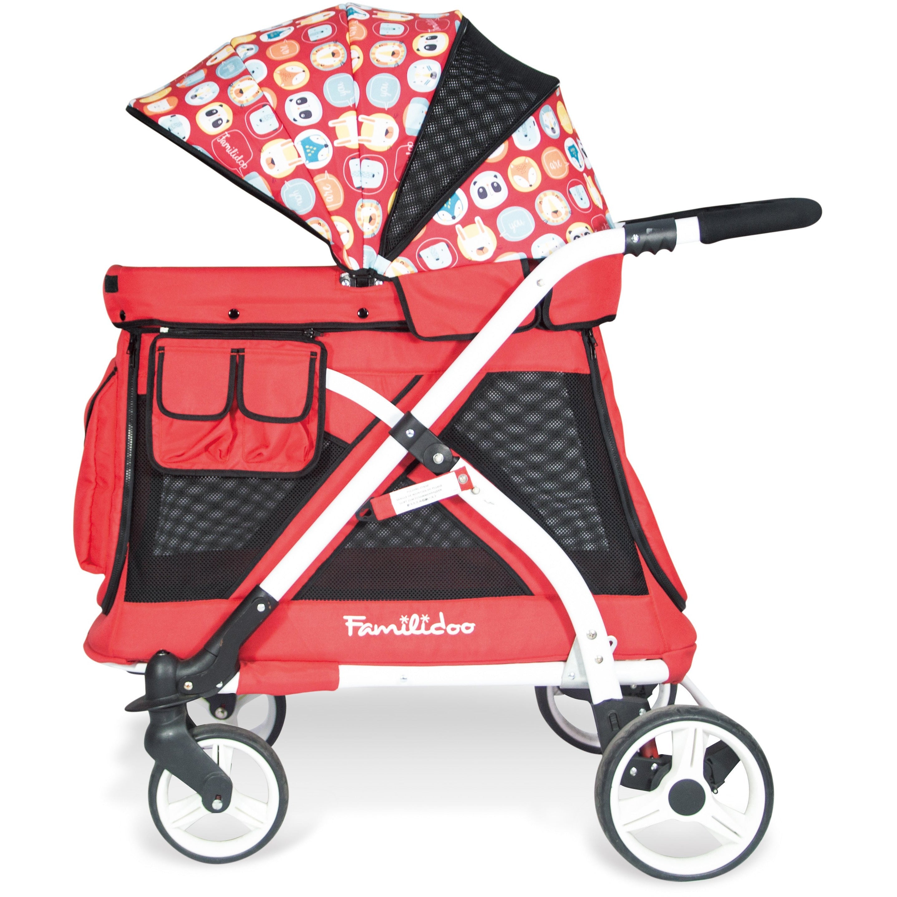 MJ01 Chariot Mini Single Stroller Wagon (1 Seater) - Studio Image - Red