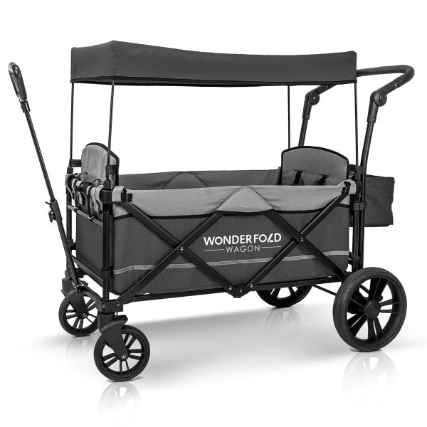 X2 Push + Pull Double Stroller Wagon (2 Seater) - Studio Image - Grey