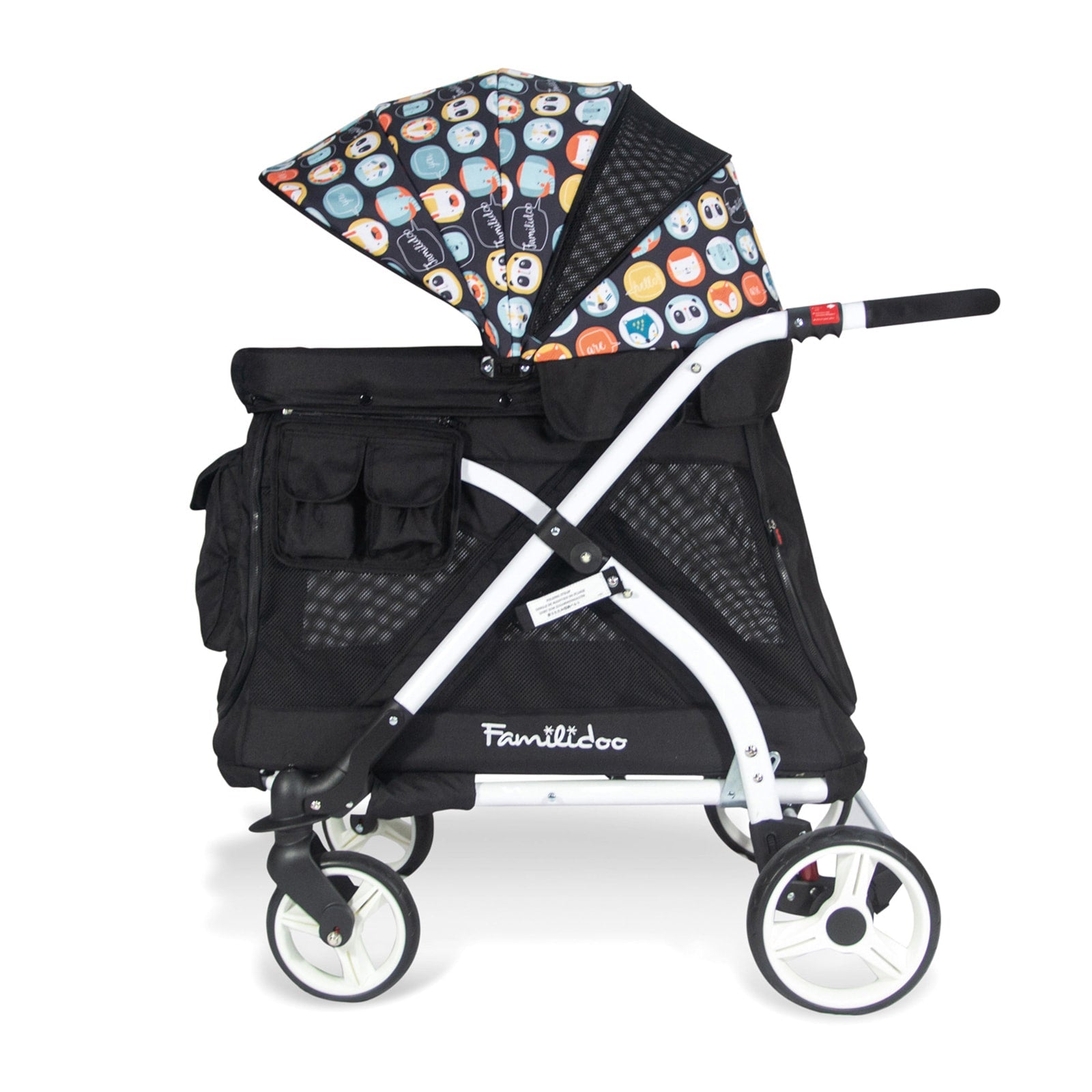 MJ01 Chariot Mini Single Stroller Wagon (1 Seater) - Studio Image - Black - Side Profile