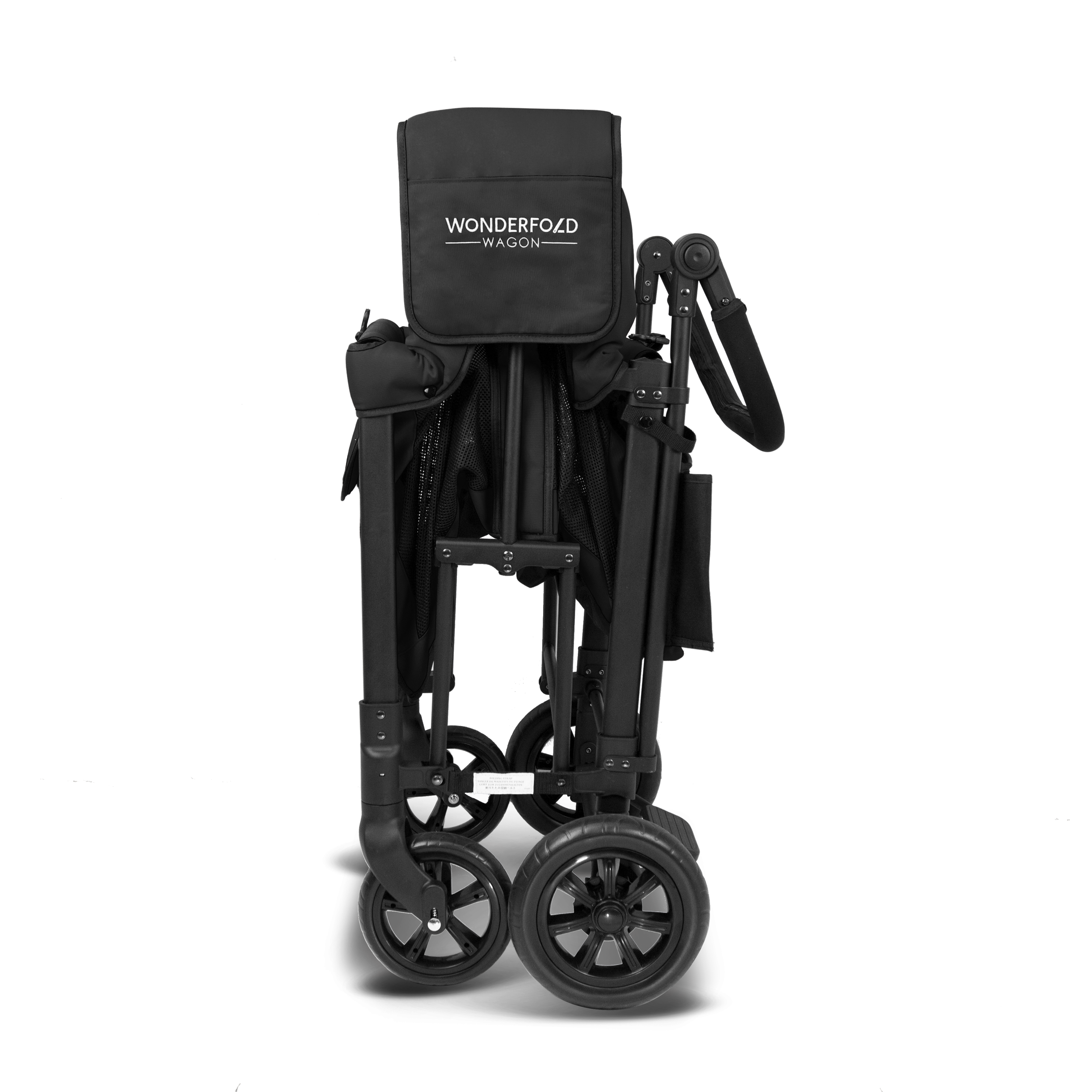 W2 Original Double Stroller Wagon (2 Seater) - Studio Image - Black - Folded