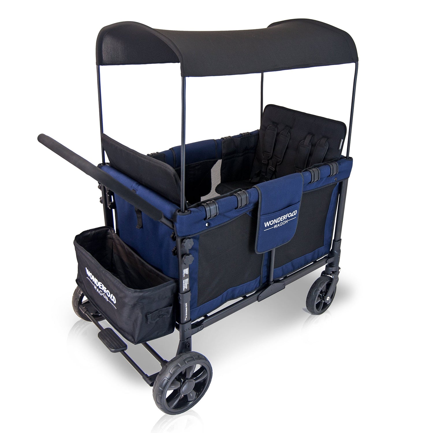 W4 Original Quad Stroller Wagon (4 Seater) - Studio Image - Navy - Back