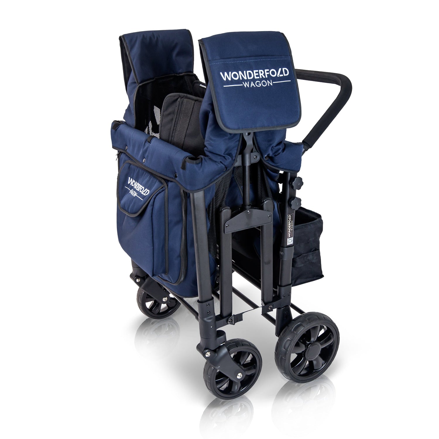 W4 Original Quad Stroller Wagon (4 Seater) - Studio Image - Navy - Folded